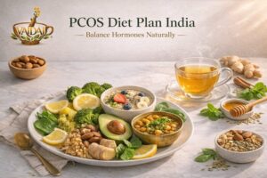 PCOS diet plan India with healthy foods and herbal tea for hormone balance